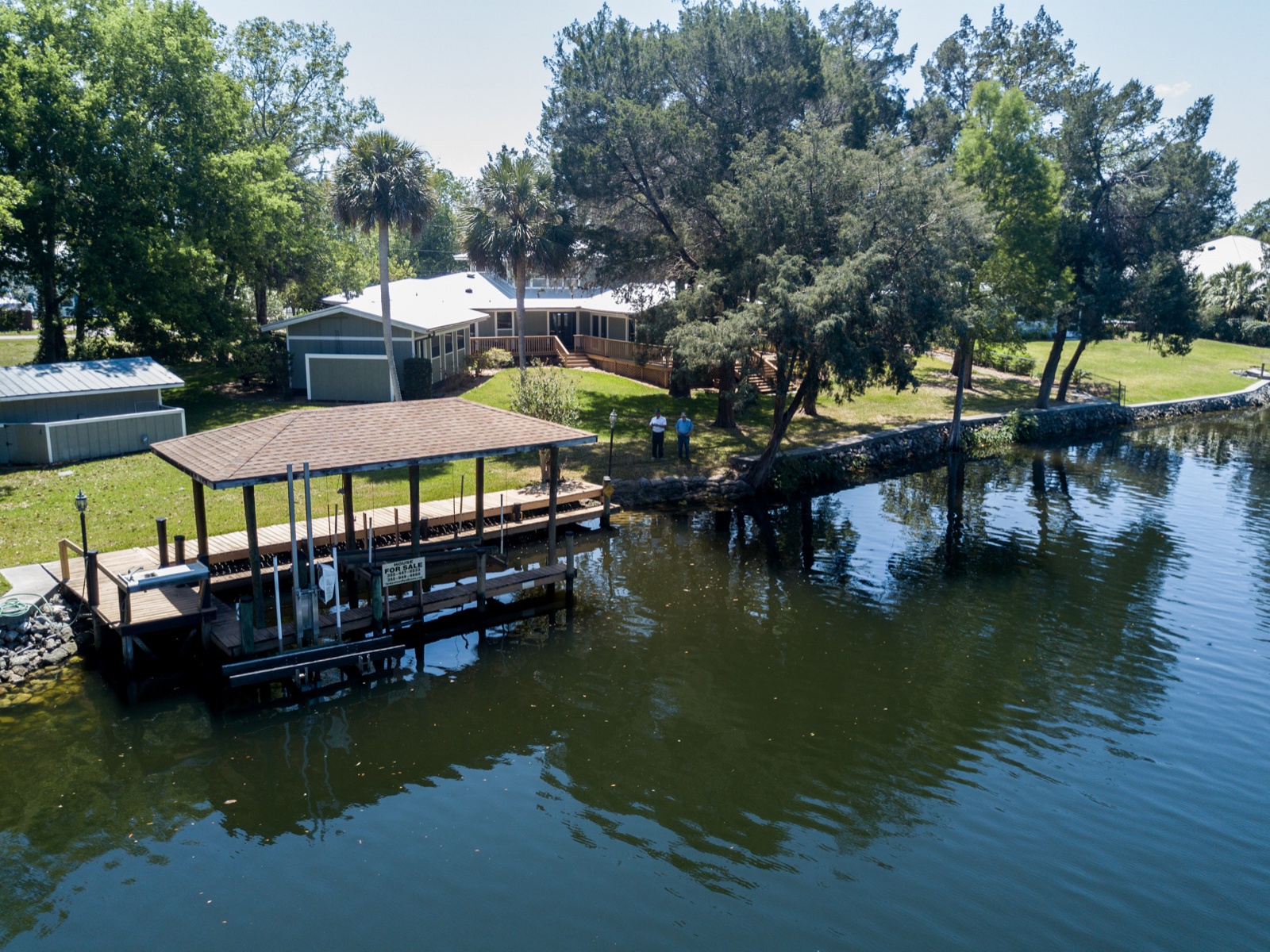 Dock and backyard on river